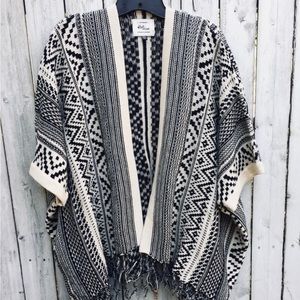 Cotton On Knitwear Australia cardigan sweater os black & cream